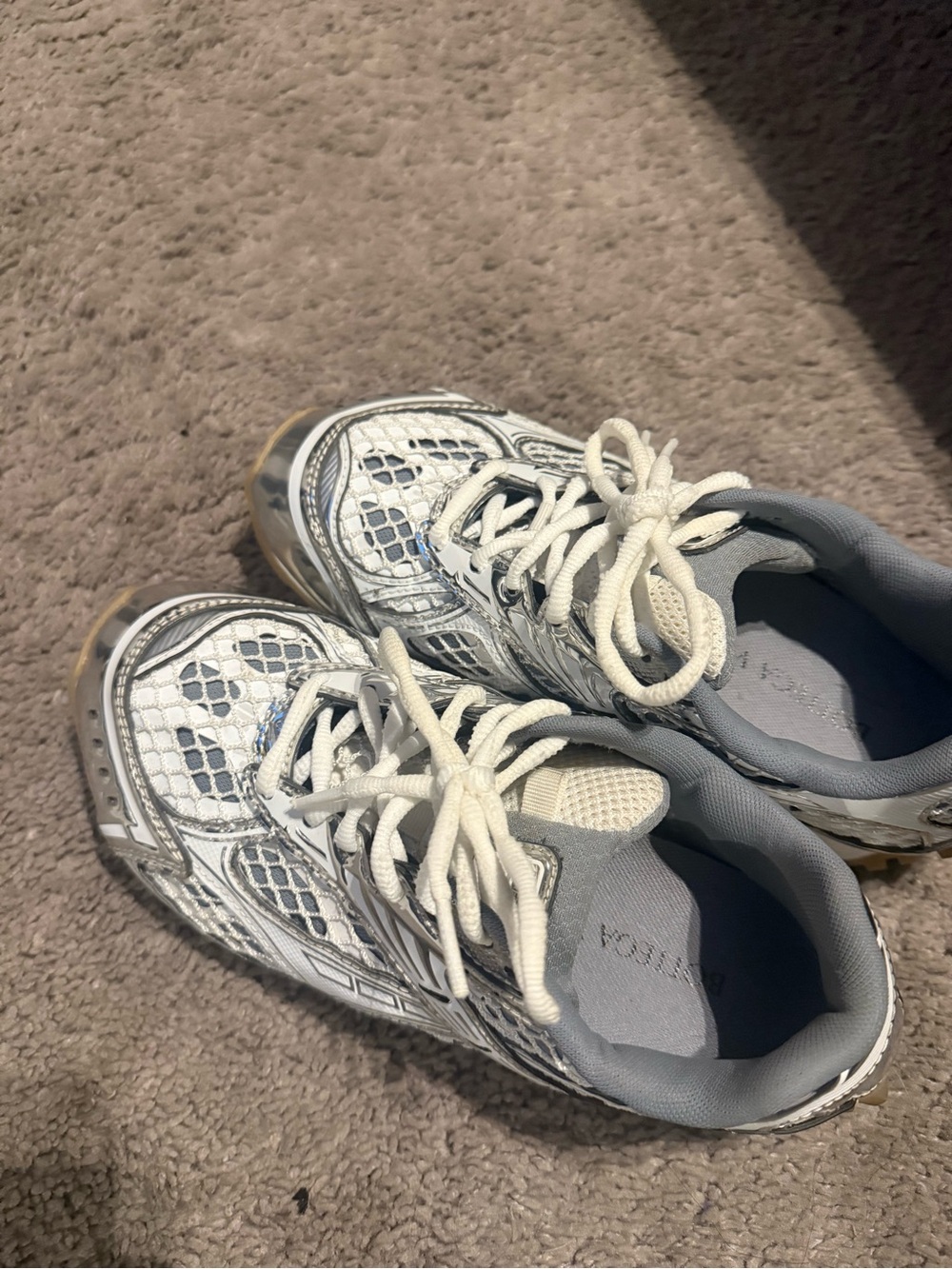 Bottega Veneta White and Gray Women's Sneakers